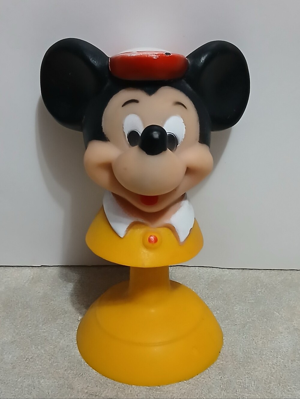 Vintage Walt Disney Mickey Mouse Cap Suction Cup Dash 4.5" Car Toy Figurine